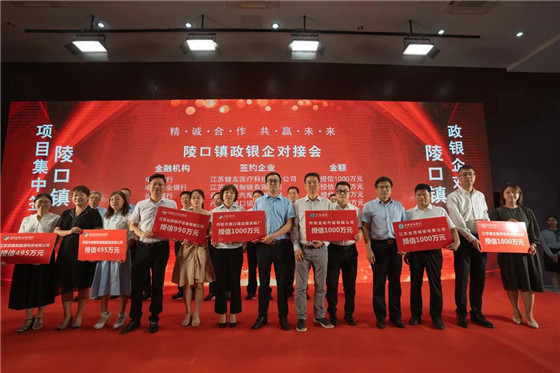 江苏丹阳陵口镇开展项目集中签约暨政银企对接会
