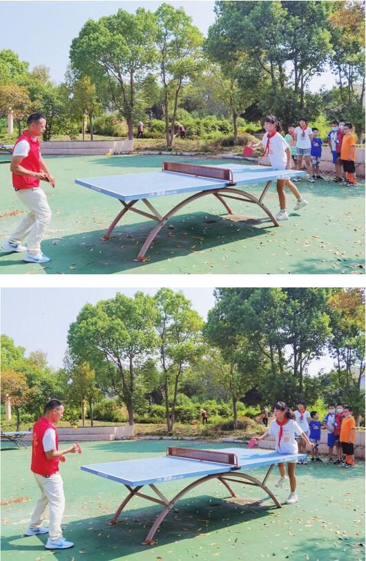快乐暑假 玩转乒乓 民主村开展青少年乒乓球实战练习